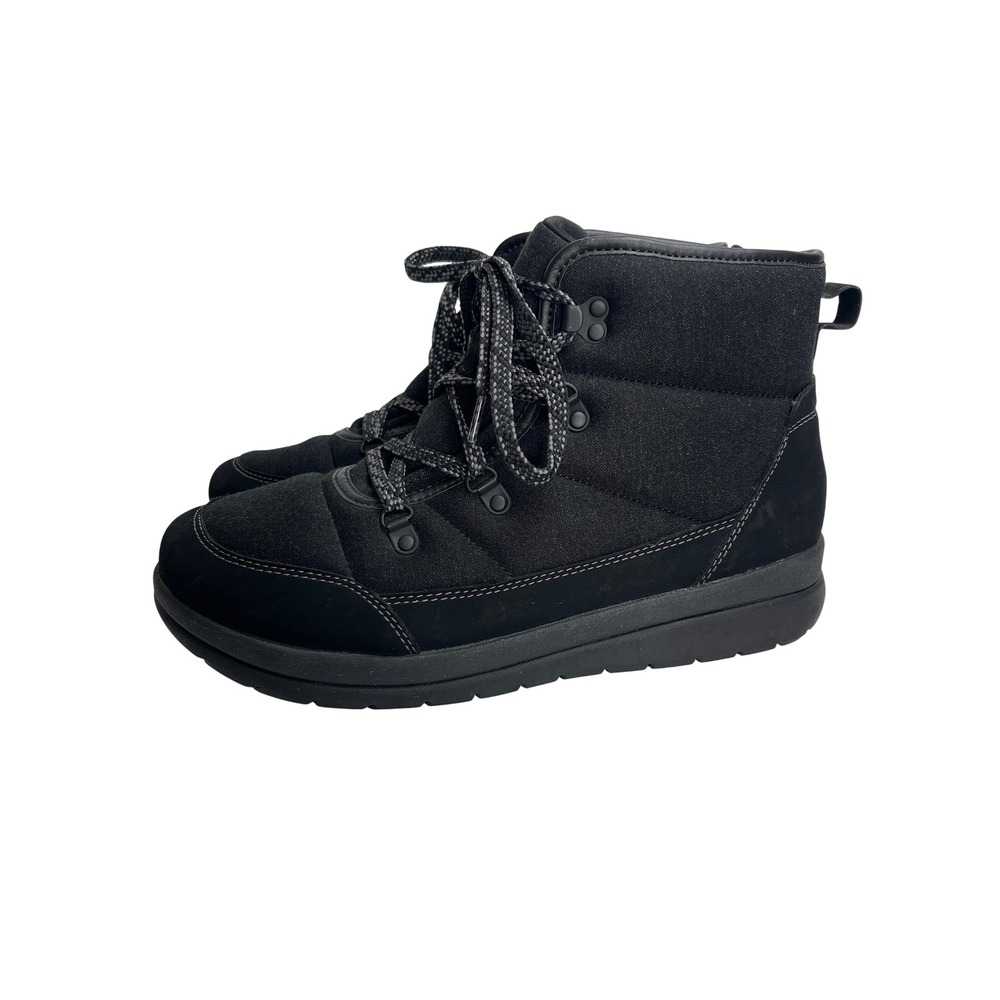 Clarks Cloudsteppers Womens Black Cabrini Cove Cozy Ankle Boots 9.5 M